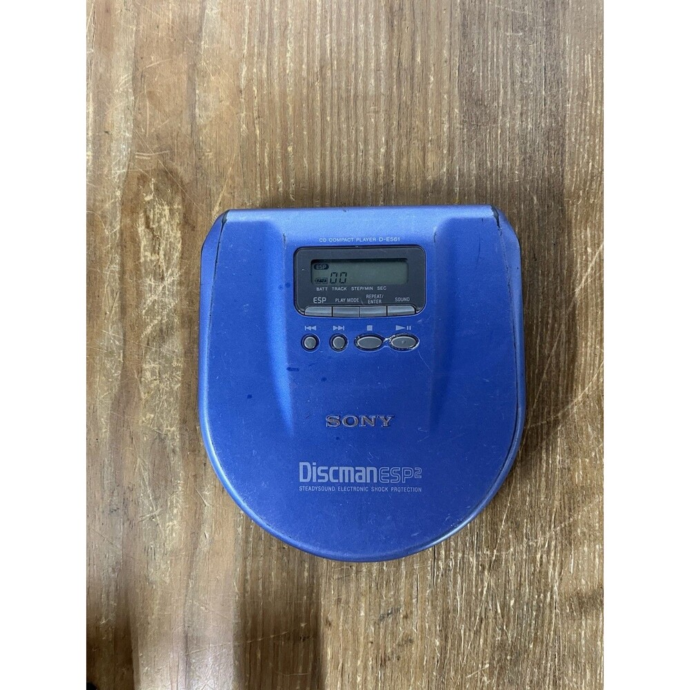 Sony Discman ESP2 Model D-E561 Blue Portable CD Player Tested Working Vintage